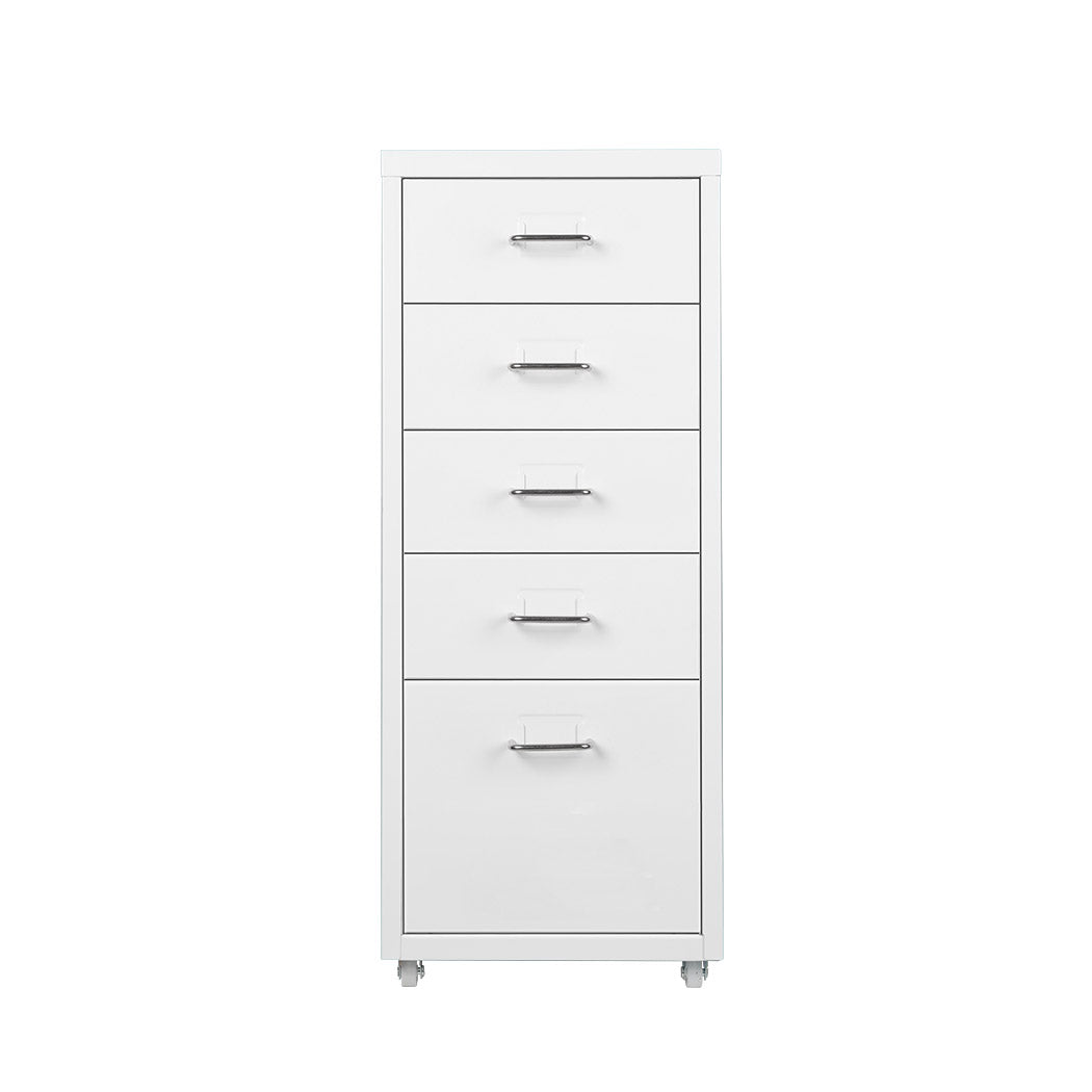 Levede 5 Drawer Office Cabinet Drawers White-1973193876470632449