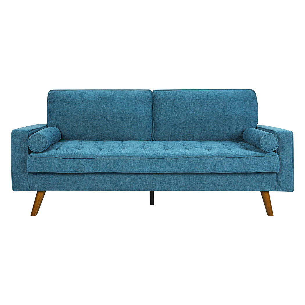 Levede Fabric Sofa Armchair 3 Seater Couch Blue 191cm Wide-1973193704135069697