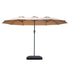 Centra 4.5M Double-sided Patio Umbrella Outdoor Umbrella Base Stand Khaki-1910112247733161985
