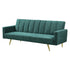 Levede Sofa Bed Convertible Velvet Lounge Recliner Couch Sleeper 3 Seater Green-2006732804997648385