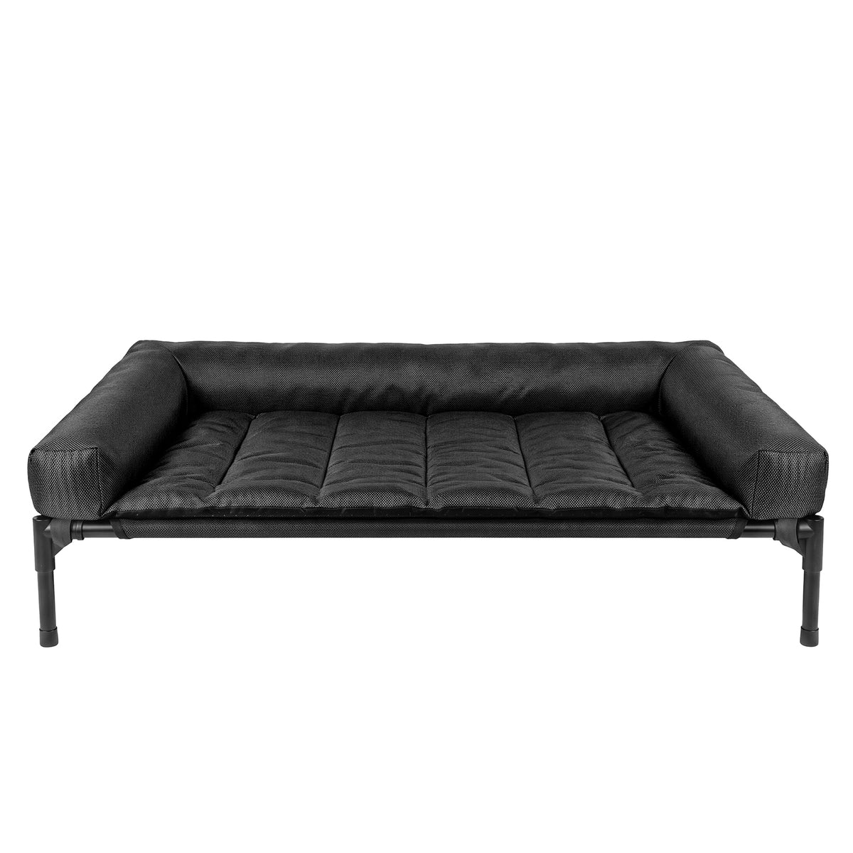Pawz Elevated Dog Bed Large Breathable Three Sided Bolster for Outdoor Black-2100034988761288705
