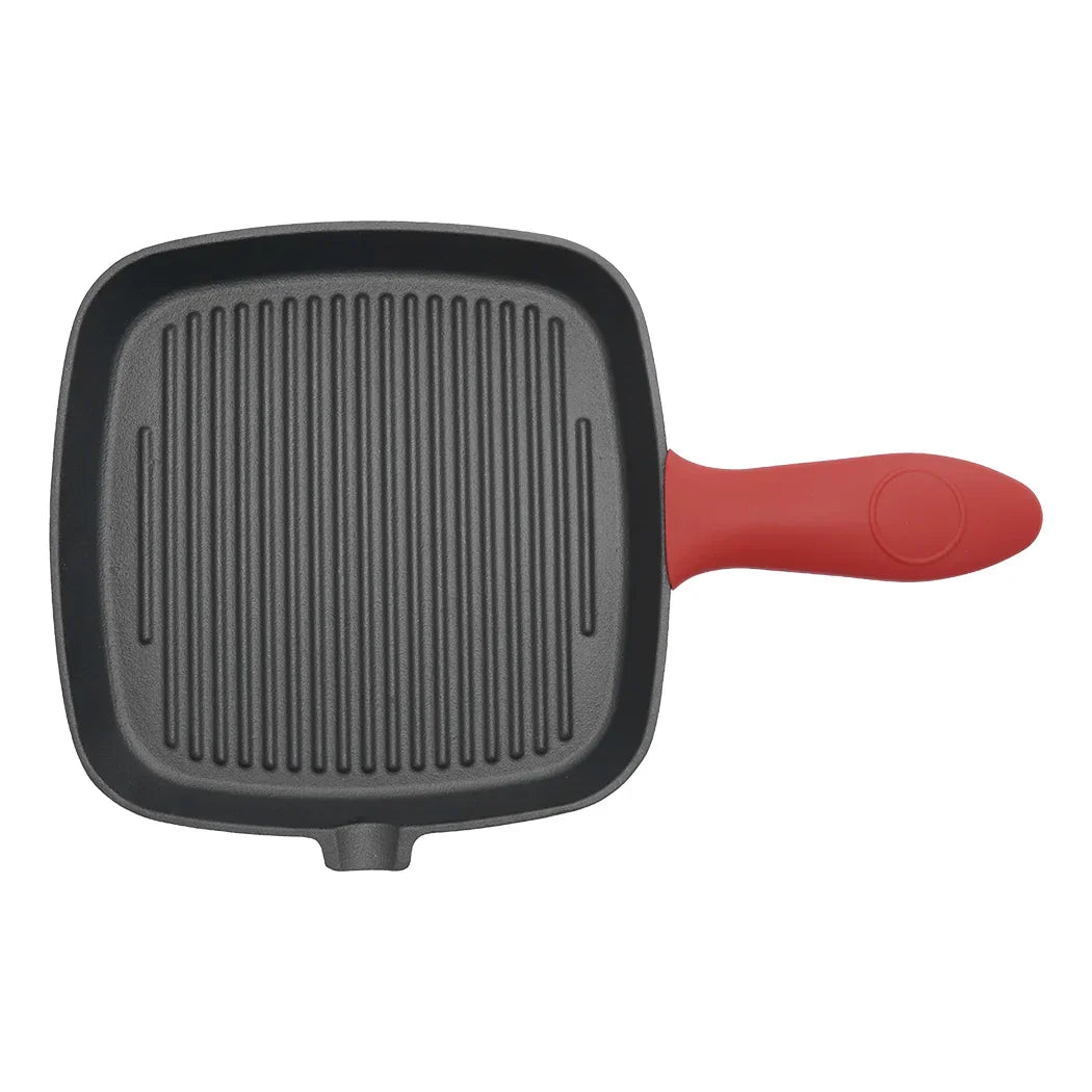 Toque Cast Iron Square Grill Pan with Spouts Cookware-2050056750186500097