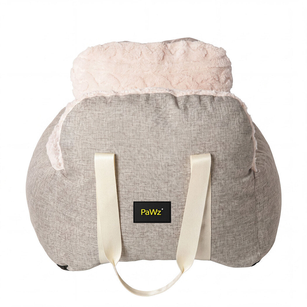 PaWz Dog Car Seat  Booster Car Seat With Safety Tether Linen-Look Beige-2100034988585127937