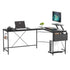 Levede Computer Desk Corner Desk Black-2006732838304616449