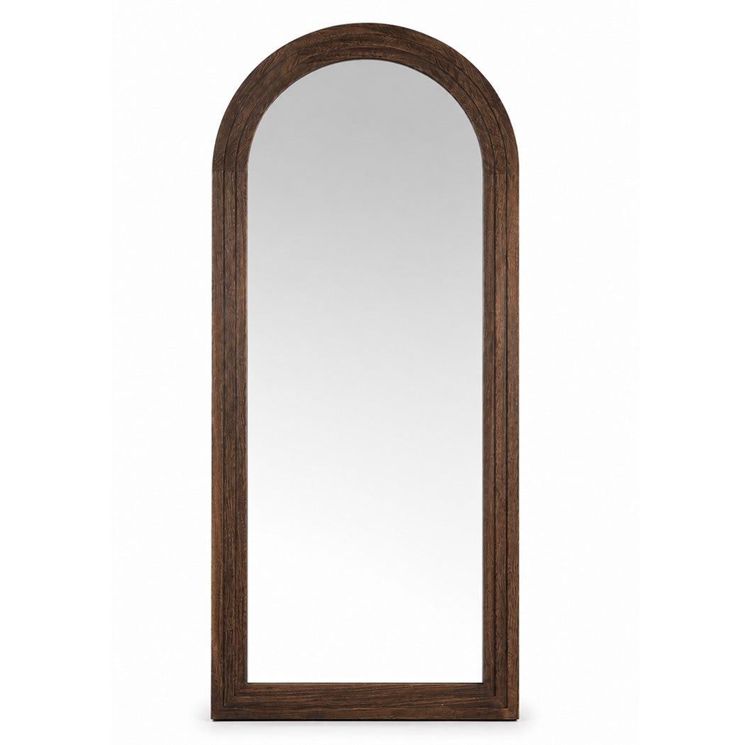 Yezi Mirror Full Length 4mm Tempered Glass Stand Lean Mount Bedroom Brown-2100034941516648449
