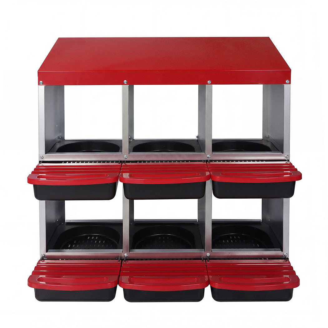 Pawz Chicken Hen Coop Hutch 6 Hole Double Layer Roll Away Lay Egg Nesting Box-2061251867110936577