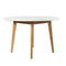 Levede Dining Table Round Rubberwood Base 120cm White 120 CM-2018816940402937857