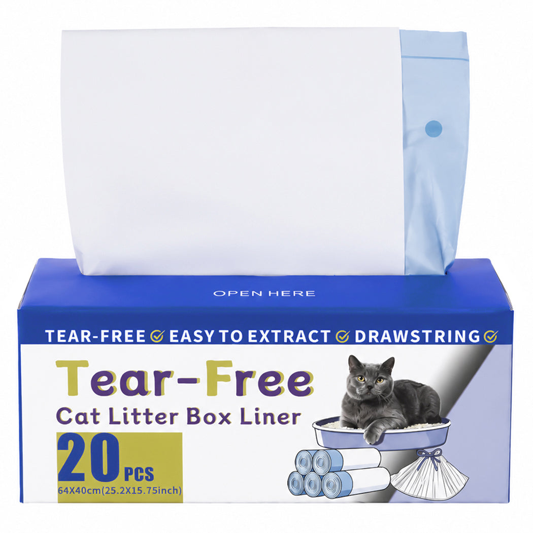 Pawz Cat Litter Bags 120Count Drawstring Cat Poop Bags HDPE White Blue-2100034990296403969