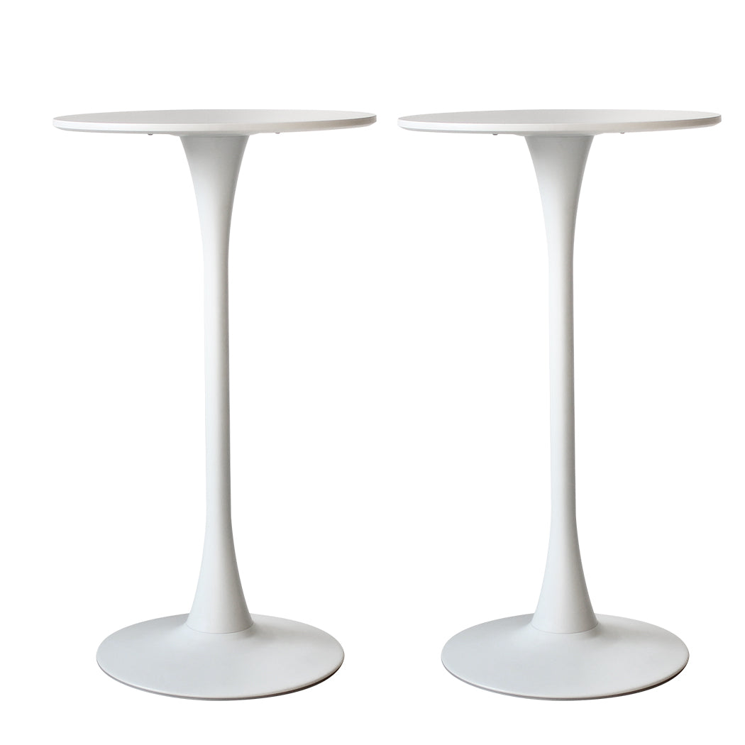 Levede 2x Round Bar Table Pub Tables White-1864183287124201473