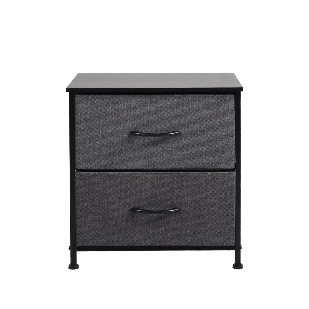 Levede Storage Cabinet Chest of 2 Drawers Dark Grey-1864183277011734529