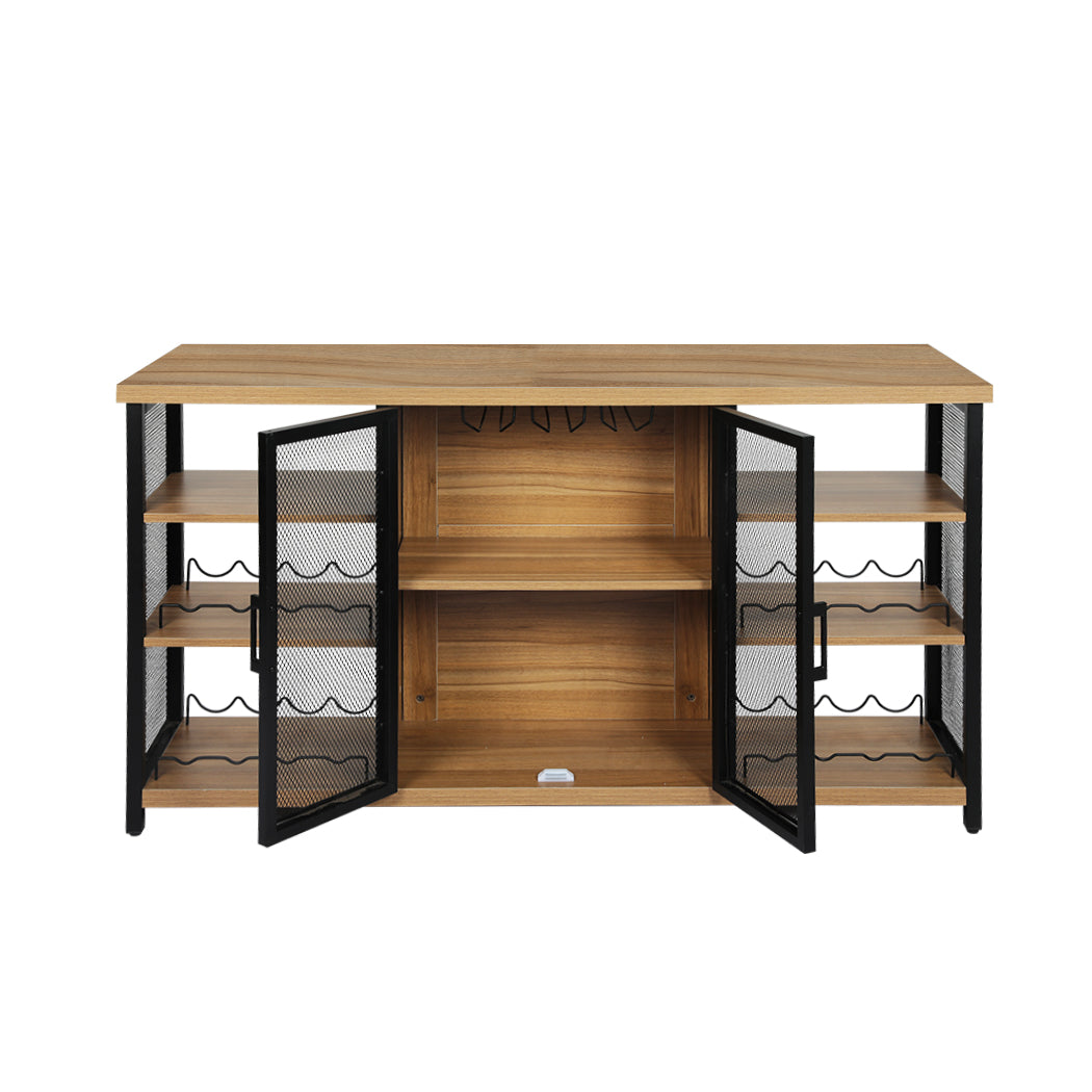 Levede Bar Cabinet Buffet Sideboard Oak-1864183280451063809