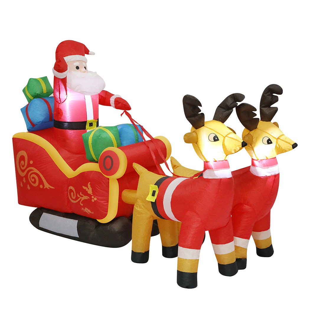 Santaco LED Inflatable Santa Sleigh Reindeer 2.2M-1950769999815774209