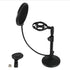 Levede Desktop Microphone Stand Adjustable Pop Filter Shock Mount Base Kit Black-2050056791613640705