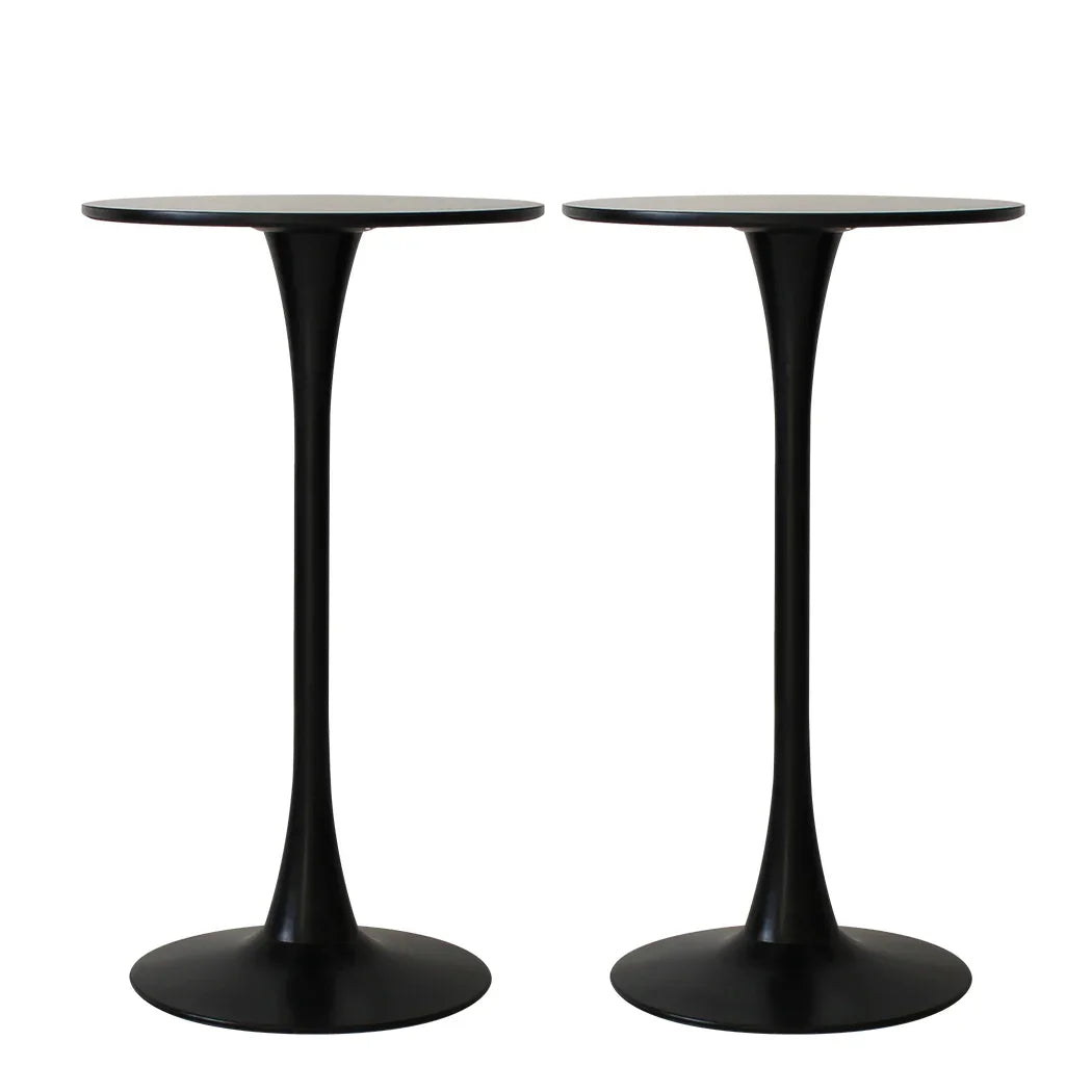 Levede 2x Round Bar Table Pub Tables Black-2018816908509450241
