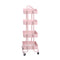 Levede 4 Tiers Kitchen Trolley Cart Pink-2018816727307128833