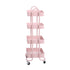 Levede 4 Tiers Kitchen Trolley Cart Pink-2018816727307128833