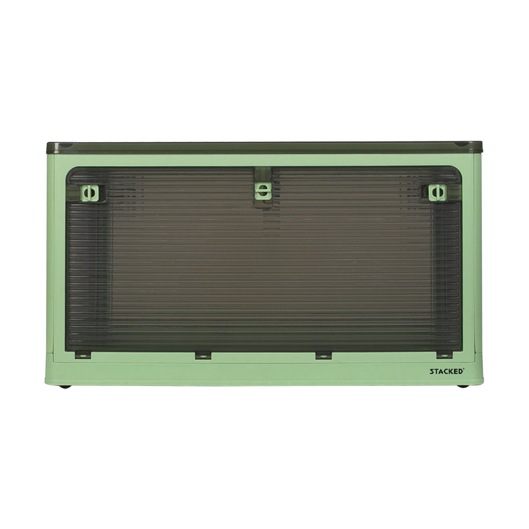Storage Box Plastic Stackable Container L Green Large-1942352812574904321