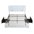 Levede King Bed Frame Leather Headboard RGB 2 Drawers-2050056740011118593