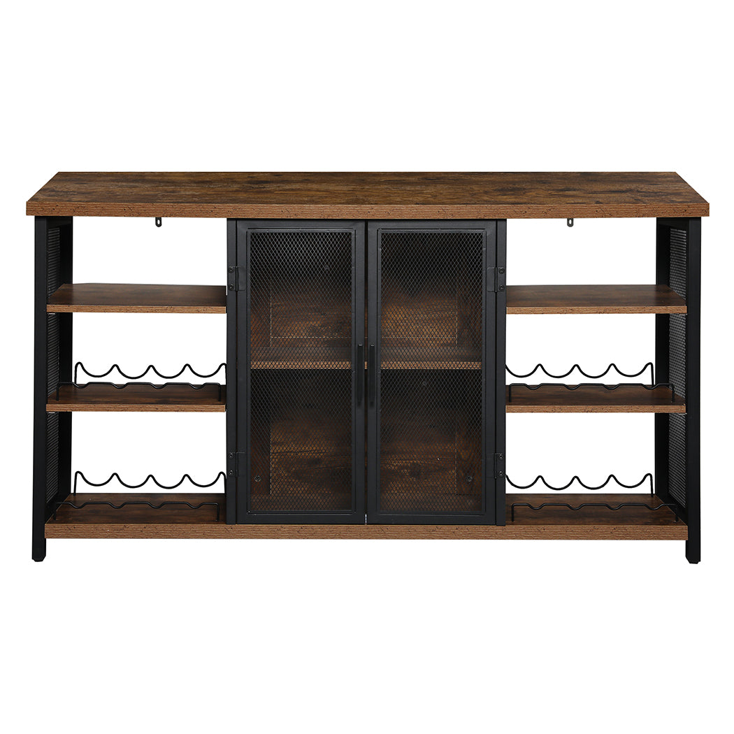 Levede Bar Cabinet Buffet Sideboard Walnut-1864183280685944833