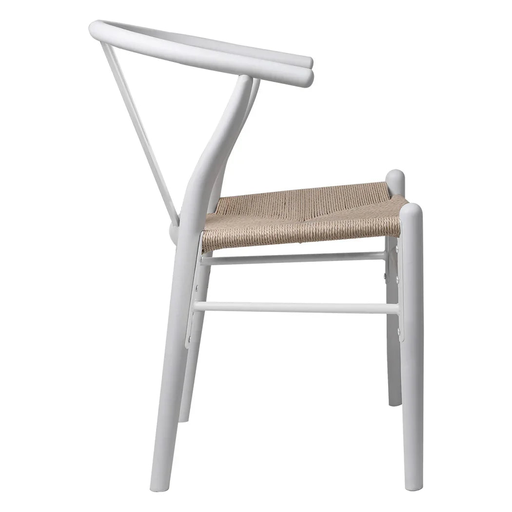 Levede 6x Dining Chairs Wooden Hans White-2006732723238080513