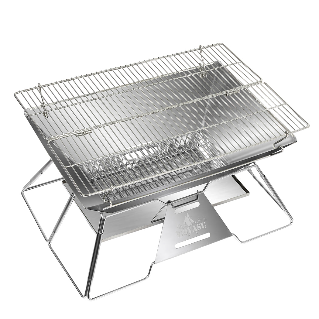 Levede Portable Folding BBQ Charcoal Grill Silver-1919892812921442305