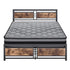 Metal Bed Frame Mattress Base Set Wood Queen-2006733227687022593