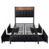 Levede Single Bed Frame PU Mattress Base Storage Drawer Headboard USB Charge-2100034936290545665
