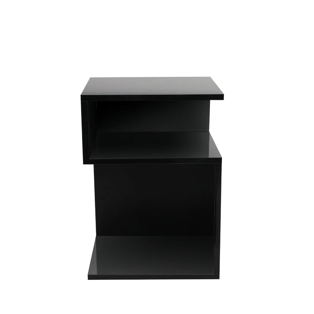 Levede 1xBedside Tables Drawers Side Black-2029387274596257793