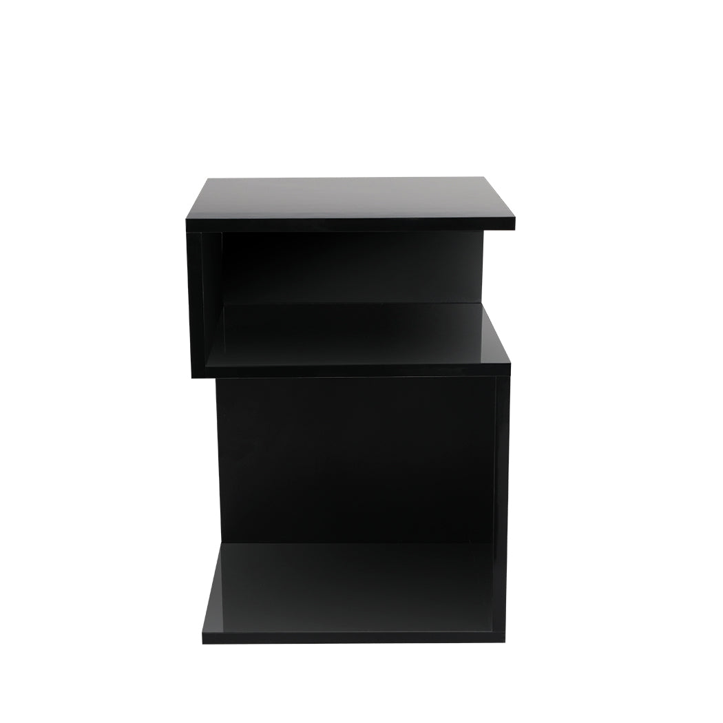Levede 1xBedside Tables Drawers Side Black-1864184438766833665