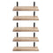 Levede Floating Wall Shelves 5Pcs Wood Wall Mounted Rustic Display Rack Bedroom-2050059023742537729
