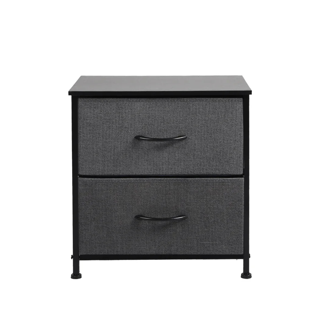 Levede Storage Cabinet Chest of 2 Drawers Dark Grey-2018816789273776129