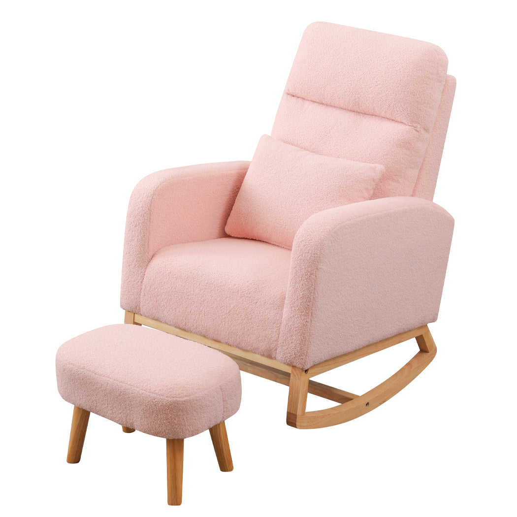 Levede Rocking Chair Ottoman Footrest With Side Pocket-1894516801254068225