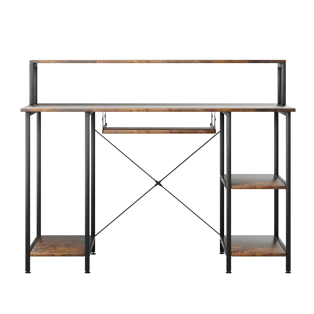Levede Office Gaming Computer Desk Brown-2029387250692919297