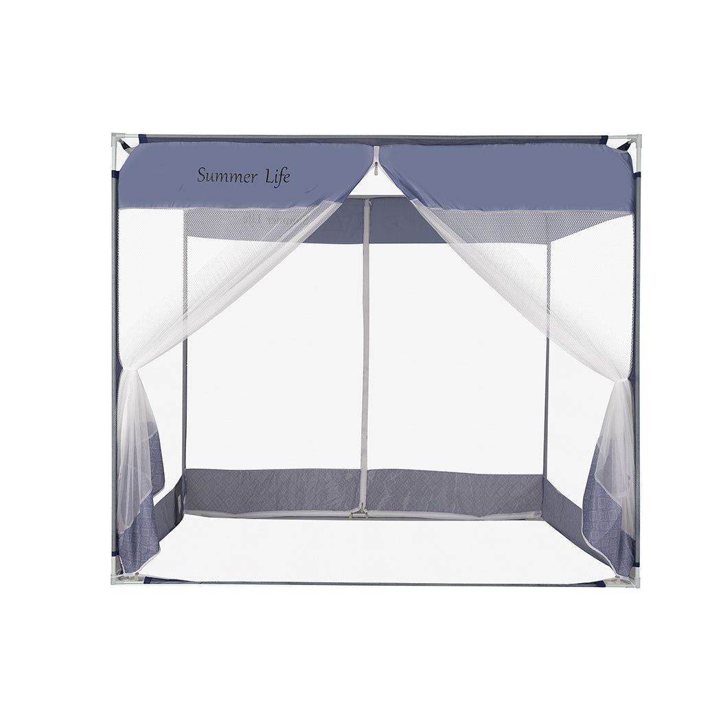 Dreamz Mosquito Bed Nets Foldable Canopy Square Blue-1864184403127832577