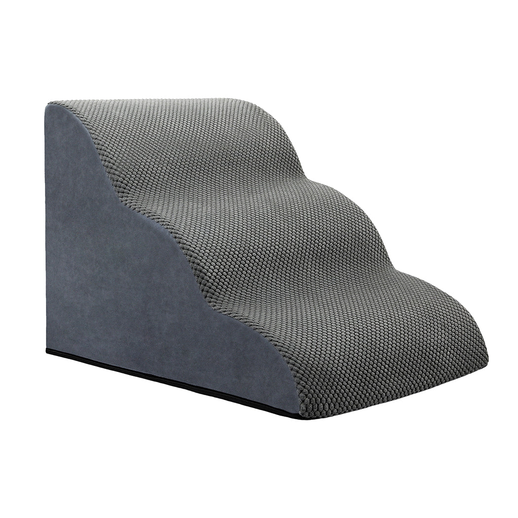 Pawz 3 Steps Pet Stairs Dog Ramp High Density Foam Grey-1938089883943964673