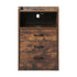 Levede Bedside Table USB Charger Outlet LED Oak-1910112204934483969