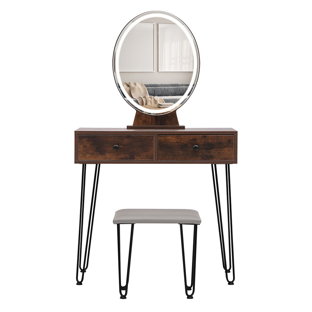 Levede Dressing Table LED Light Strip Brown