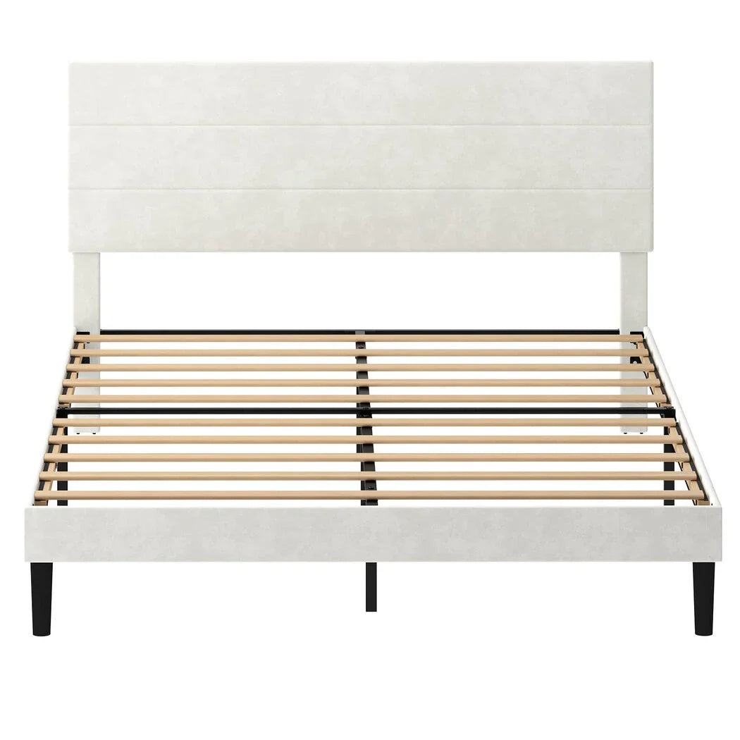 Levede Queen Bed Frame Upholstered Adjustable Headboard Platform Mattress Base-2050056771749416961