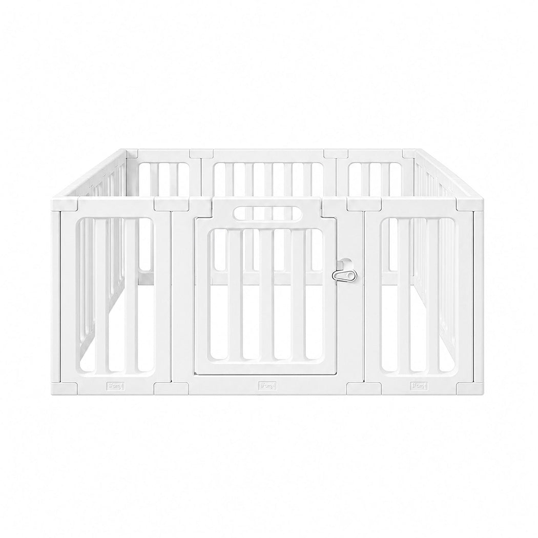 BoPeep Large Baby Playpen HDPE Safety Fence with 36 Suction Cups Indoor White-2100034970889359361