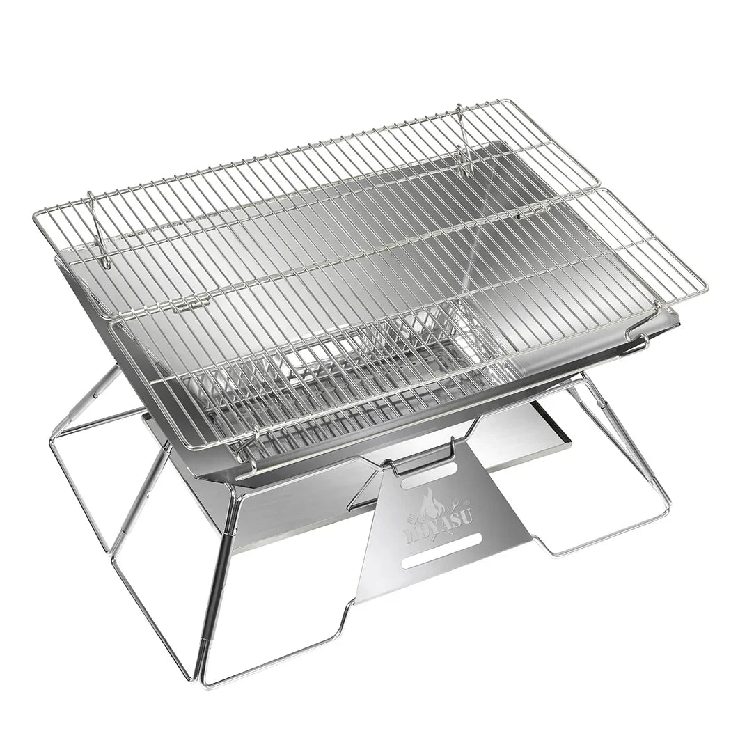 Levede Portable Folding BBQ Charcoal Grill Silver-2006732907665821697