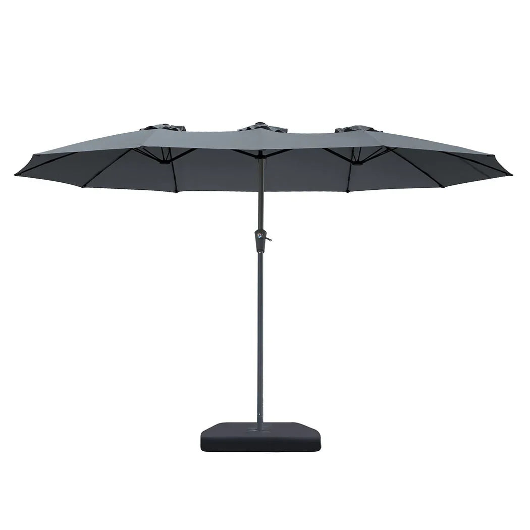 Centra 4M Double-sided Patio Umbrella Outdoor Umbrella Base Stand Grey-2018816836216426497