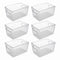 Toque Clear Plastic Storage Bins 6PCS Pantry Fridge Organizer Boxes Handles-2061251865114447873