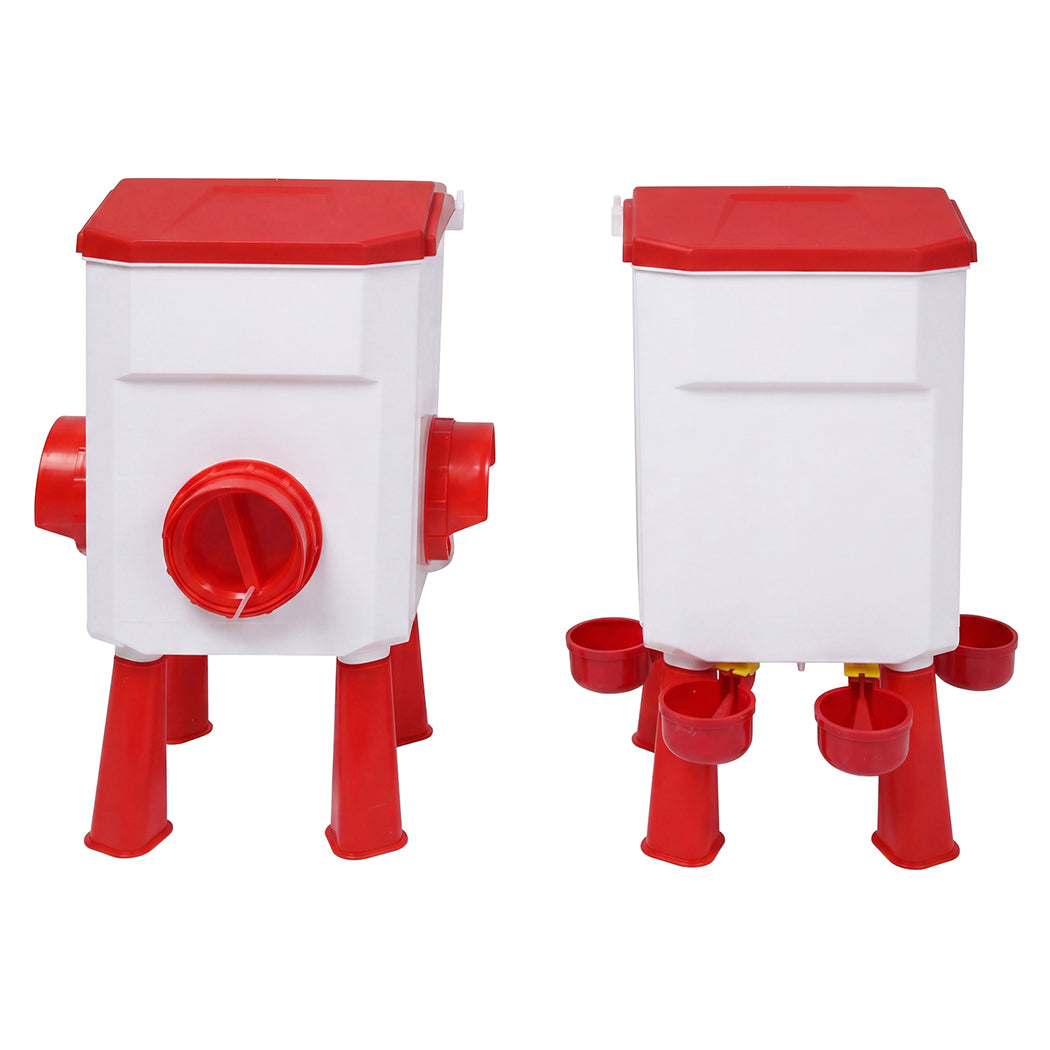 Pawz Auto Chicken Feeder and Waterer Set 12kg 11L Gravity Food Water Dispenser-2061251867471646721