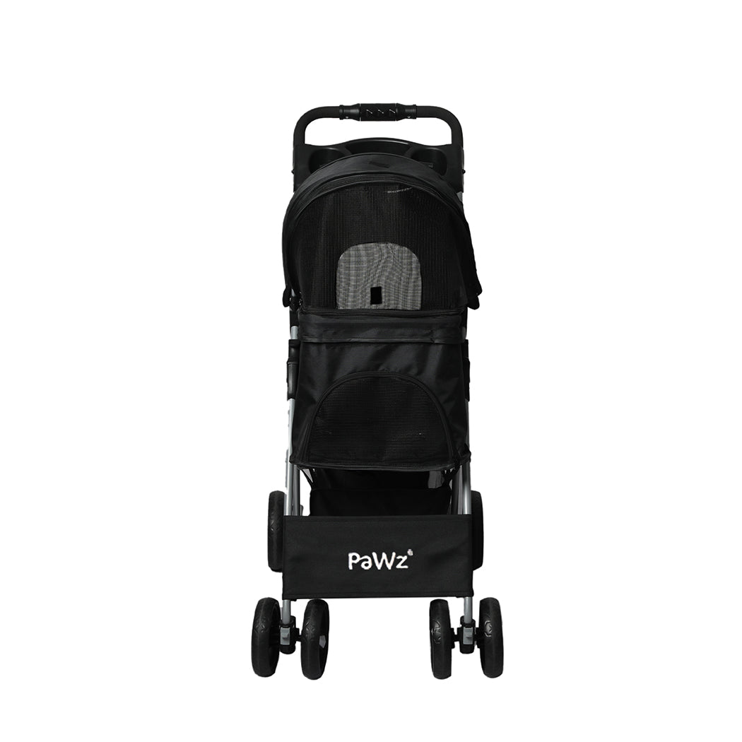 PaWz 4 Wheels Pet Stroller Dog Cat Cage Black-2065254344764297217