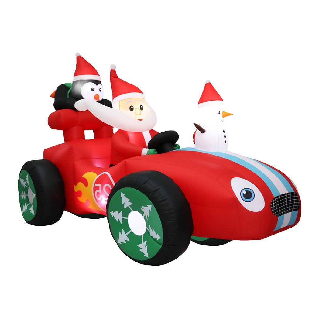 Santaco Christmas Inflatable 2.4M Santa Racing Sleigh-2065254640966045697