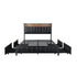Levede Double Bed Frame PU Mattress Base Storage Drawer Headboard USB Charge-2100034935908864001