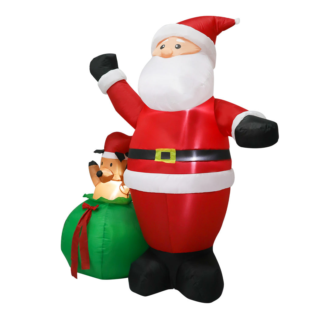 Santaco Christmas Inflatable Outdoor Santa Claus Elk 2.2M Xmas Decoration Light-1950769999102742529