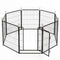 Pawz Dog Playpen 8-Panel Folding Dog Pen Steel Black-2100034989323325441