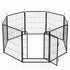 Pawz Dog Playpen 8-Panel Folding Dog Pen Steel Black-2100034989323325441
