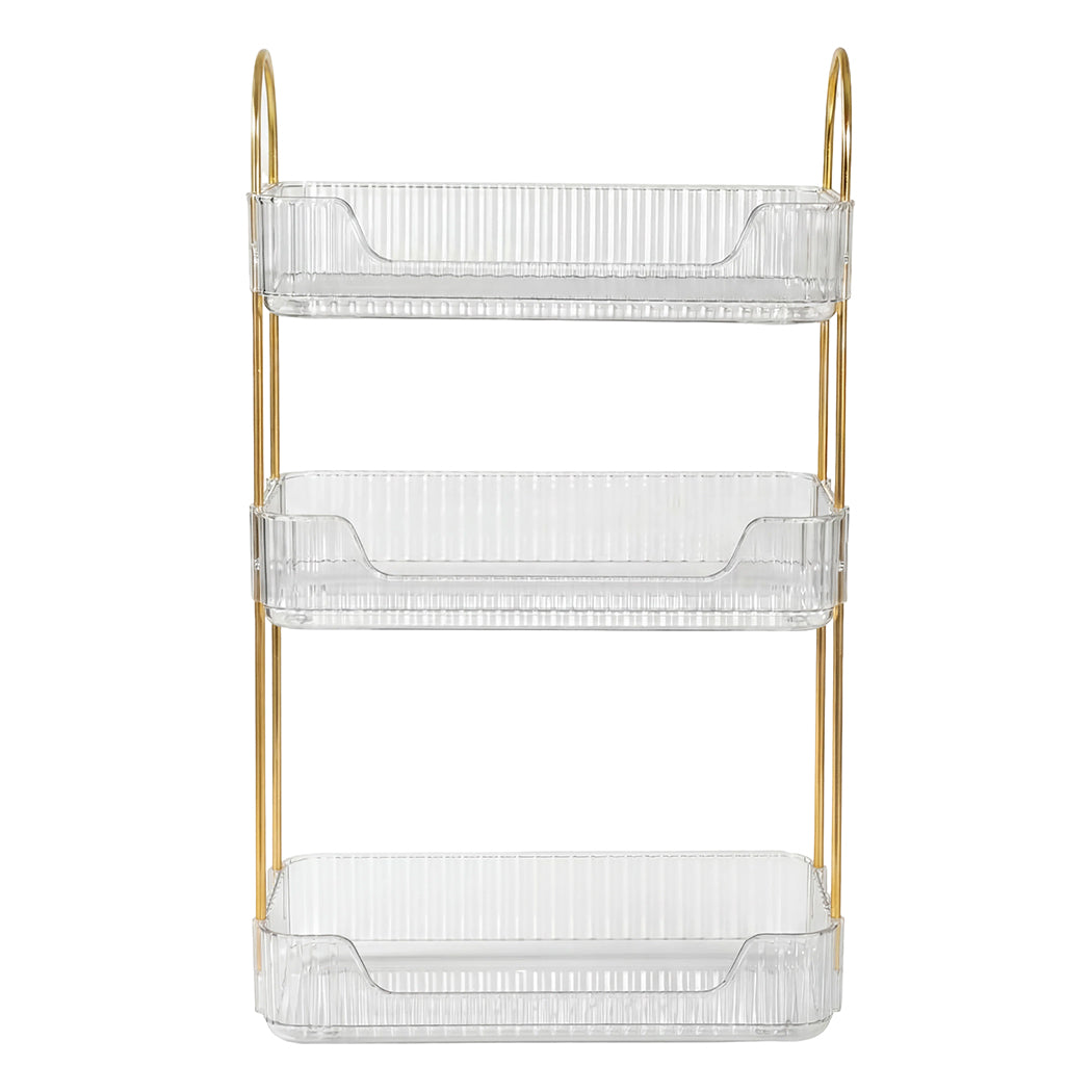 Ilus 3 Tier Makeup Organiser Vanity Countertop Shelf Cosmetic Holder White-2065254302259220481